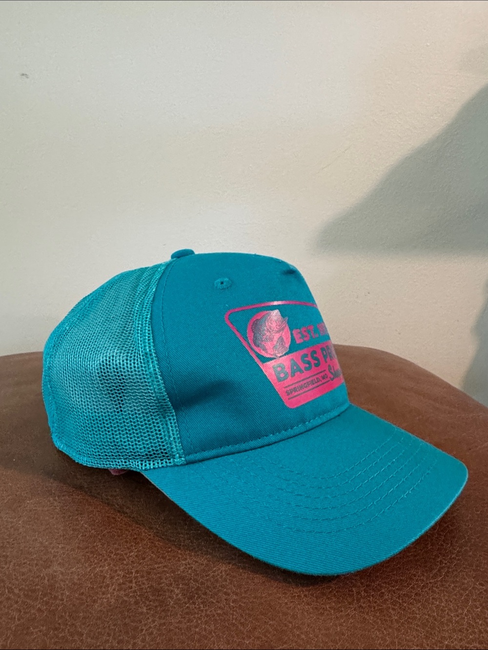 Bass Pro Teal Hat with Pink Logo